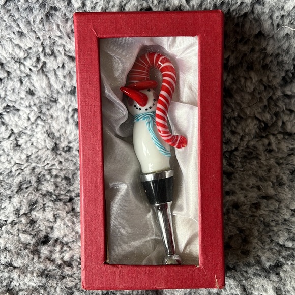 Brand New in Box glass Snowman Wine bottle stopper - Picture 6 of 6
